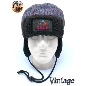 Vintage Bula Winter Trapper Hat Ear Flap Patterned Sherpa Lined Retro 90s OSFA